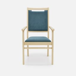 Chaise Accoudoirs Liza Haut Dossier par Zelder en hêtre naturel et tissu coloris cendre
