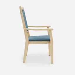 Chaise Accoudoirs Liza Haut Dossier par Zelder en hêtre naturel et tissu coloris terra rosa
