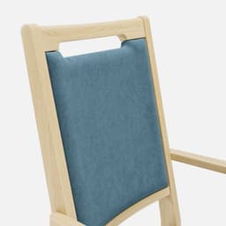 Chaise Accoudoirs Liza Haut Dossier par Zelder en hêtre naturel et tissu coloris taupe