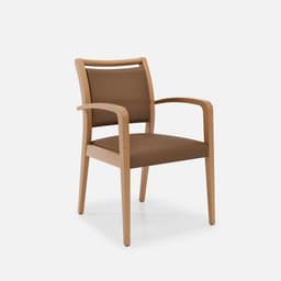 Chaise Accoudoirs Julia par Zelder en noyer et tissu coloris terra rosa