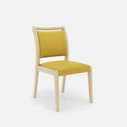 Chaise Julia Sans Accoudoirs par Zelder en merisier classique et tissu coloris cendre