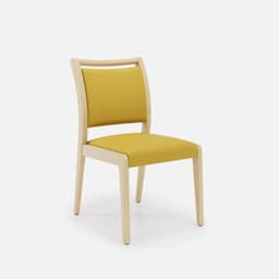 Chaise Julia Sans Accoudoirs par Zelder en merisier classique et tissu coloris cendre