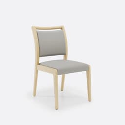 Chaise Julia Sans Accoudoirs par Zelder en merisier classique et tissu coloris beige fumé