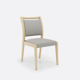 Chaise Julia Sans Accoudoirs par Zelder en merisier classique et tissu coloris beige fumé