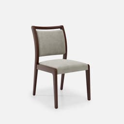 Chaise Julia Sans Accoudoirs par Zelder en noyer clair et tissu coloris bleu canard