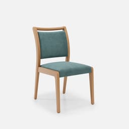 Chaise Julia Sans Accoudoirs par Zelder en noyer clair et tissu coloris terra rosa