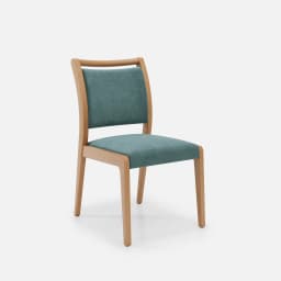 Chaise Julia Sans Accoudoirs par Zelder en noyer clair et tissu coloris terra rosa