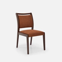 Chaise Julia Sans Accoudoirs par Zelder en noyer clair et tissu coloris gris perle