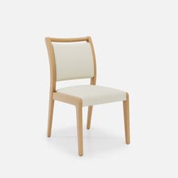 Chaise Julia Sans Accoudoirs par Zelder en merisier classique et tissu coloris terra rosa