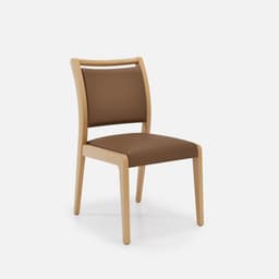 Chaise Julia Sans Accoudoirs par Zelder en merisier classique et tissu coloris bleu canard