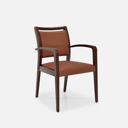 Chaise Accoudoirs Julia par Zelder en noyer et tissu coloris beige fumé