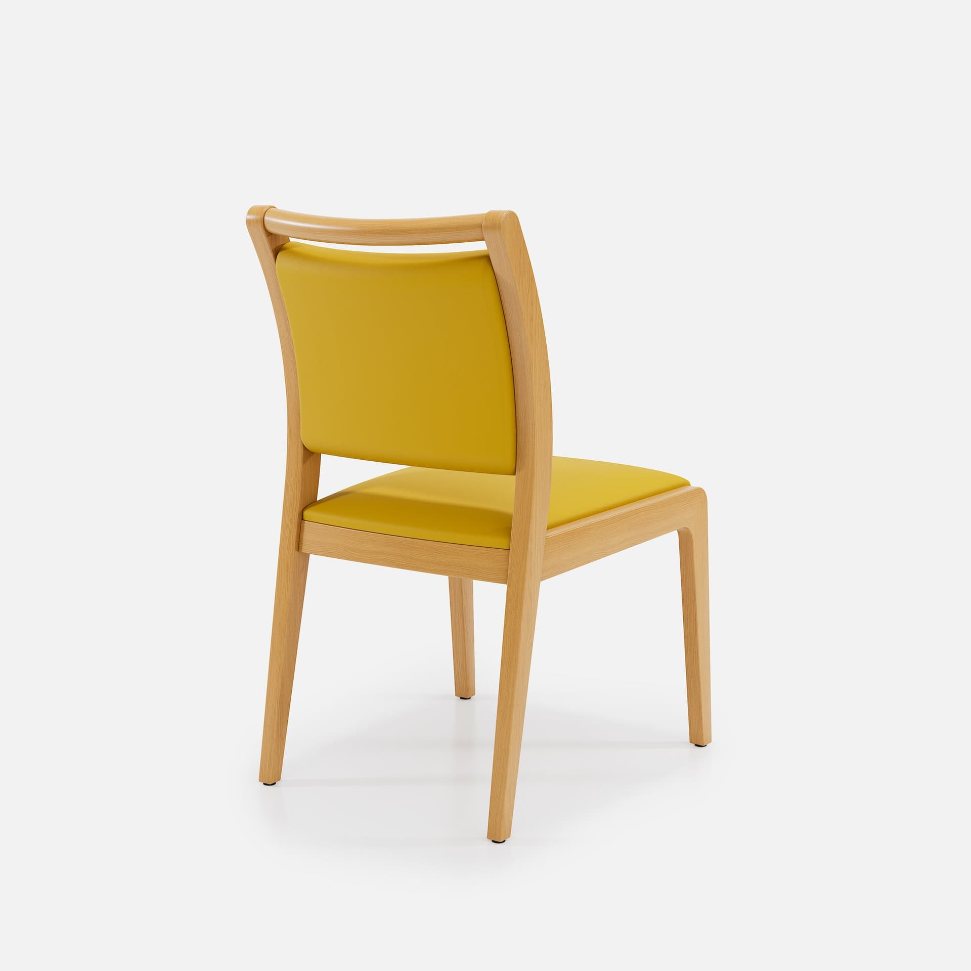 Chaise Julia Sans Accoudoirs par Zelder en hêtre naturel et tissu coloris cendre