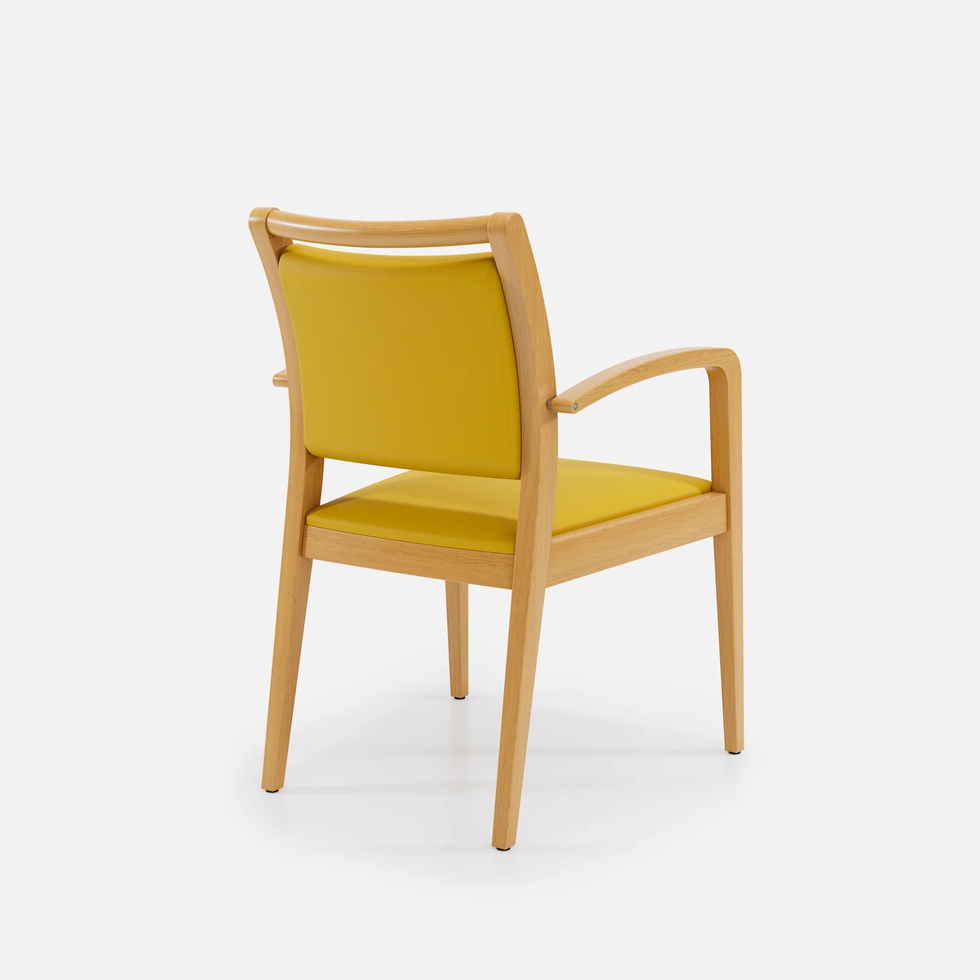 Chaise Accoudoirs Julia par Zelder en hêtre naturel et tissu coloris cendre