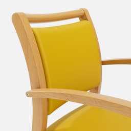 Chaise Accoudoirs Julia par Zelder en hêtre naturel et tissu coloris gris perle