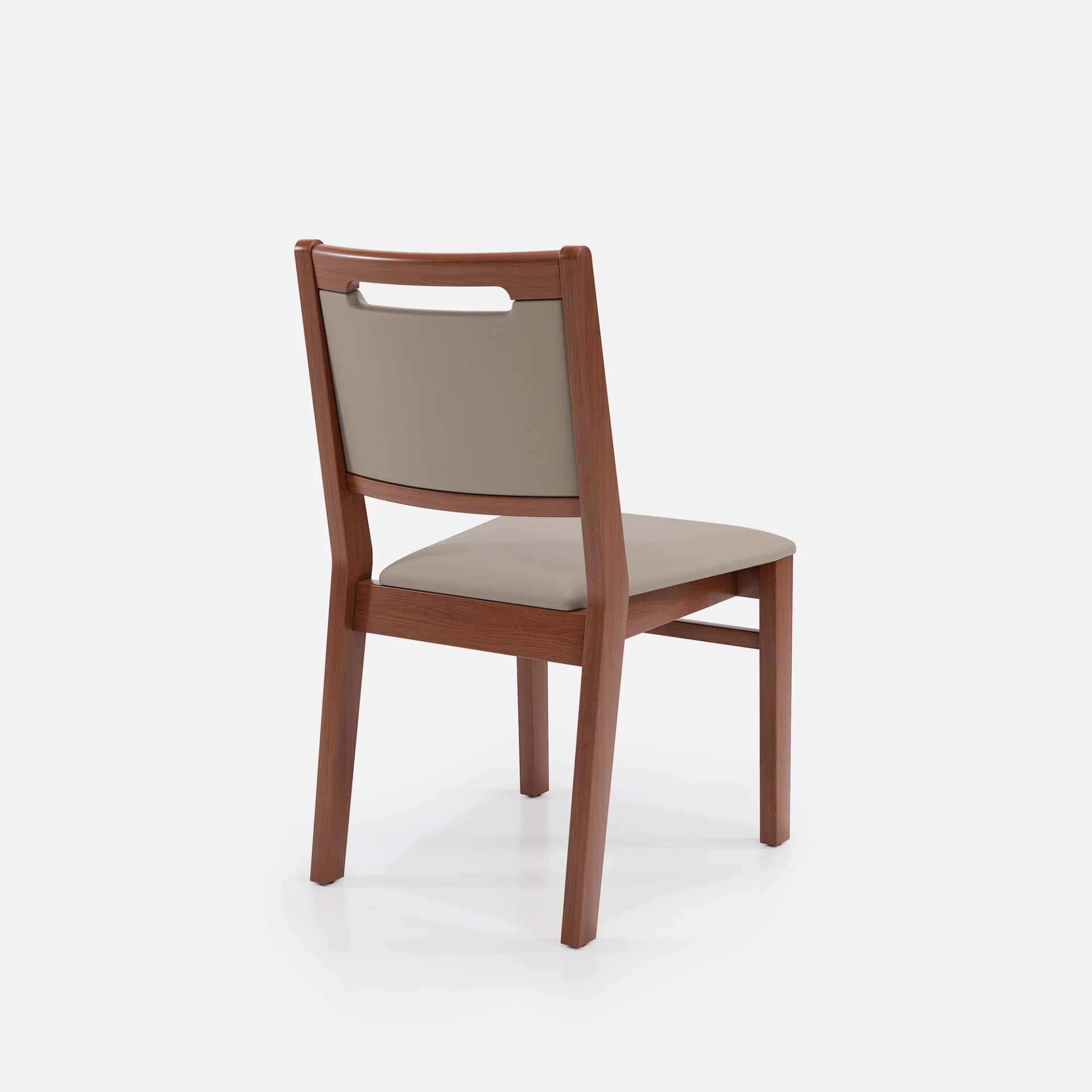 Chaise Liza Sans Accoudoirs par Zelder en hêtre naturel et tissu coloris cendre