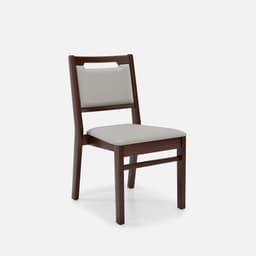 Chaise Liza Sans Accoudoirs par Zelder en noyer clair et tissu coloris cendre