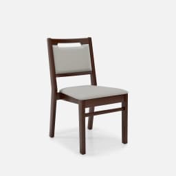 Chaise Liza Sans Accoudoirs par Zelder en noyer clair et tissu coloris cendre