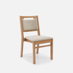Chaise Liza Sans Accoudoirs par Zelder en noyer clair et tissu coloris terra rosa