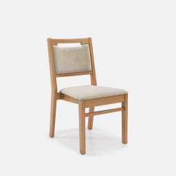 Chaise Liza Sans Accoudoirs par Zelder en noyer clair et tissu coloris terra rosa