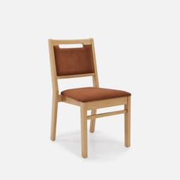 Chaise Liza Sans Accoudoirs par Zelder en merisier classique et tissu coloris cendre