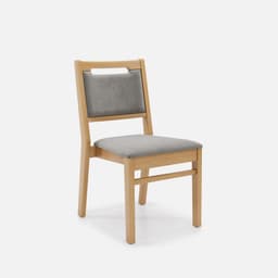 Chaise Liza Sans Accoudoirs par Zelder en merisier classique et tissu coloris beige fumé