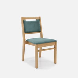 Chaise Liza Sans Accoudoirs par Zelder en merisier classique et tissu coloris taupe
