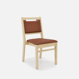 Chaise Liza Sans Accoudoirs par Zelder en merisier classique et tissu coloris bleu canard