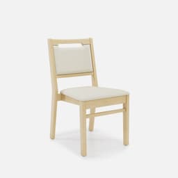 Chaise Liza Sans Accoudoirs par Zelder en merisier classique et tissu coloris terra rosa
