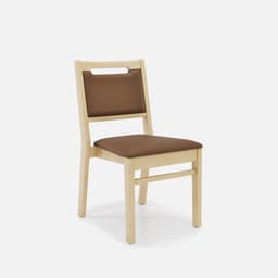 Chaise Liza Sans Accoudoirs par Zelder en merisier classique et tissu coloris gris perle