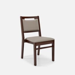 Chaise Liza Sans Accoudoirs par Zelder en noyer et tissu coloris beige fumé