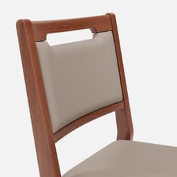 Chaise Liza Sans Accoudoirs par Zelder en hêtre naturel et tissu coloris gris perle