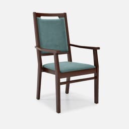 Chaise Accoudoirs Liza Haut Dossier par Zelder en hêtre naturel et simili coloris chocolat