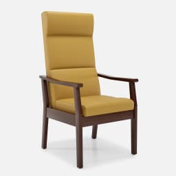 Fauteuil Fixe Liza par Zelder en noyer clair et tissu coloris taupe