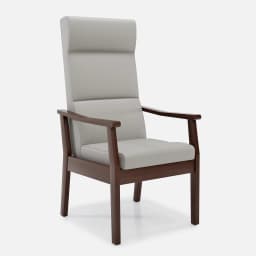 Fauteuil Fixe Liza par Zelder en noyer clair et tissu coloris cendre