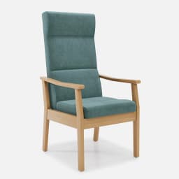 Fauteuil Fixe Liza par Zelder en merisier classique et tissu coloris terra rosa