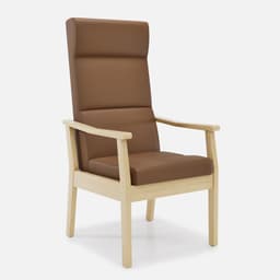 Fauteuil Fixe Liza par Zelder en merisier classique et tissu coloris bleu canard