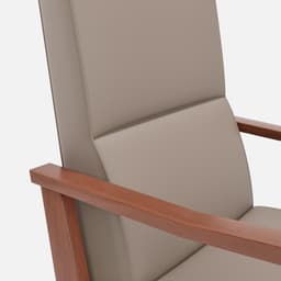 Fauteuil Fixe Liza par Zelder en hêtre naturel et tissu coloris gris perle