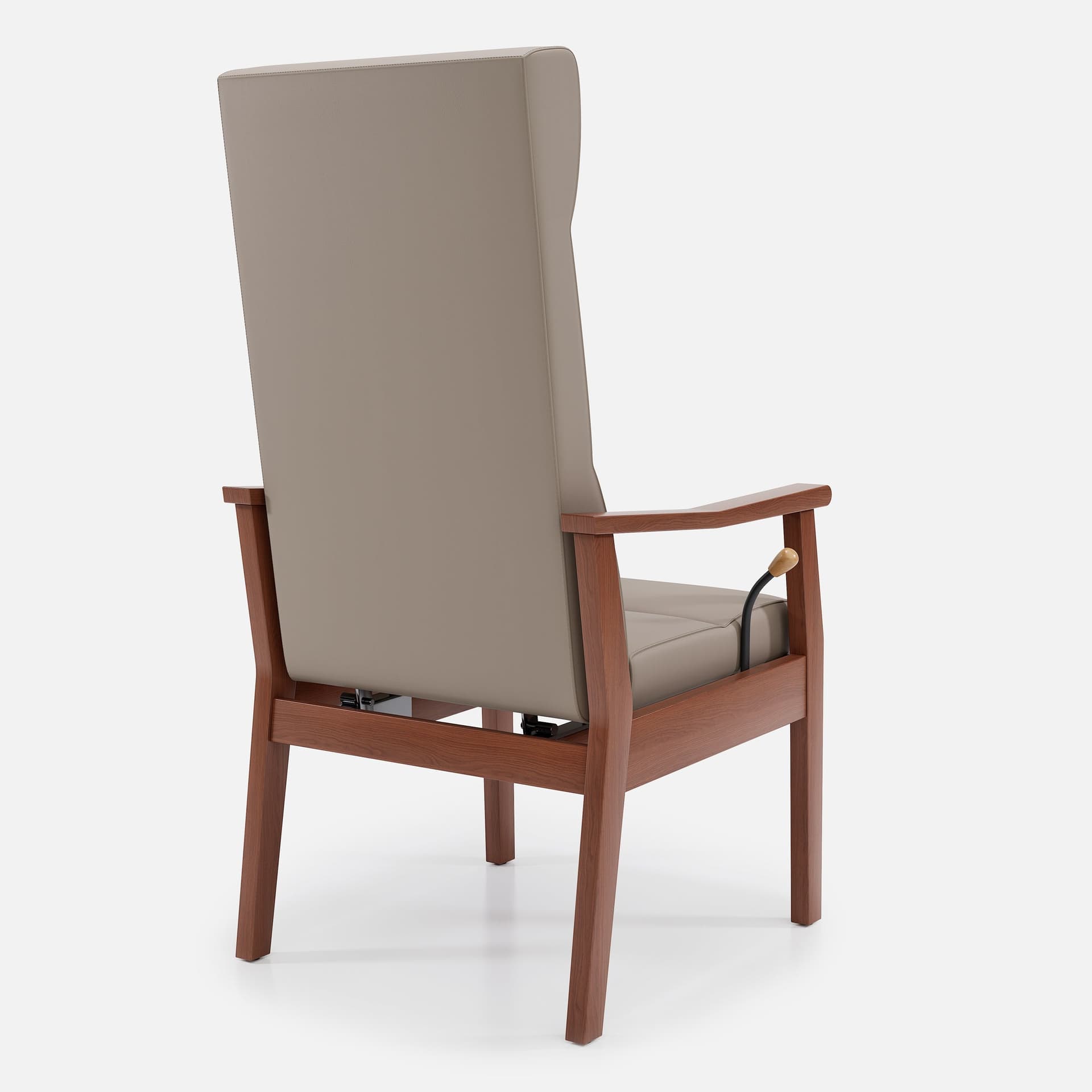 Fauteuil Relax Liza par Zelder en hêtre naturel et tissu coloris cendre