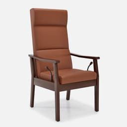 Fauteuil Relax Liza par Zelder en noyer clair et tissu coloris gris perle