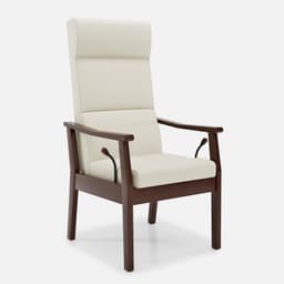 Fauteuil Relax Liza par Zelder en noyer clair et tissu coloris bleu canard