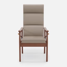 Fauteuil Relax Liza par Zelder en hêtre naturel et tissu coloris terra rosa