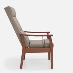 Fauteuil Relax Liza par Zelder en hêtre naturel et tissu coloris gris perle