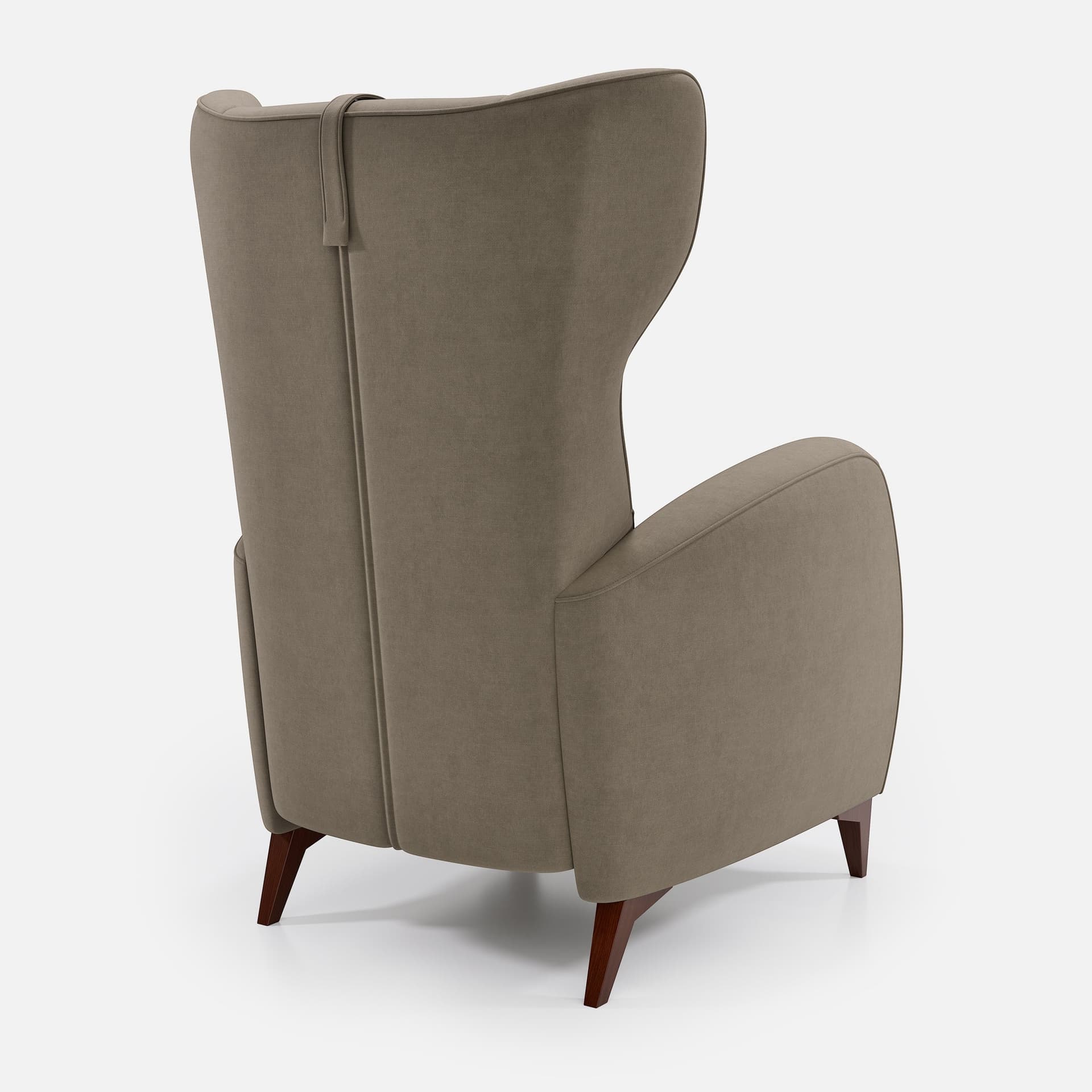 Fauteuil Louise Relax par Zelder en manuel et hêtre naturel coloris crème