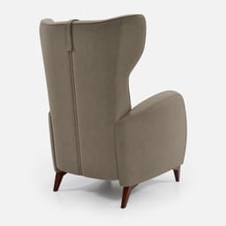 Fauteuil Louise Relax par Zelder en manuel et hêtre naturel coloris crème