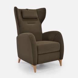 Fauteuil Louise Relax par Zelder en manuel et noyer clair coloris butternut