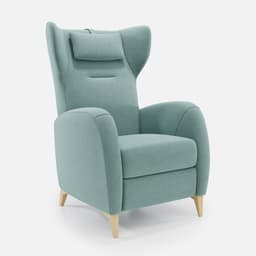 Fauteuil Louise Releveur par Zelder en 1 moteur et noyer clair coloris turquoise