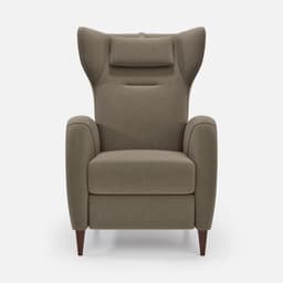 Fauteuil Louise Relax par Zelder en manuel et noyer clair coloris gris clair