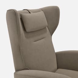 Fauteuil Louise Relax par Zelder en manuel et noyer clair coloris crème