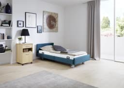 Lit Leonard Simple Motorise par Zelder en 90cm et 210cm coloris blanc