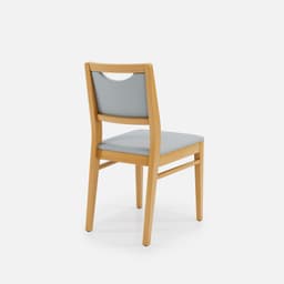 Chaise Mila Sans Accoudoirs par Zelder en hêtre naturel et tissu coloris taupe